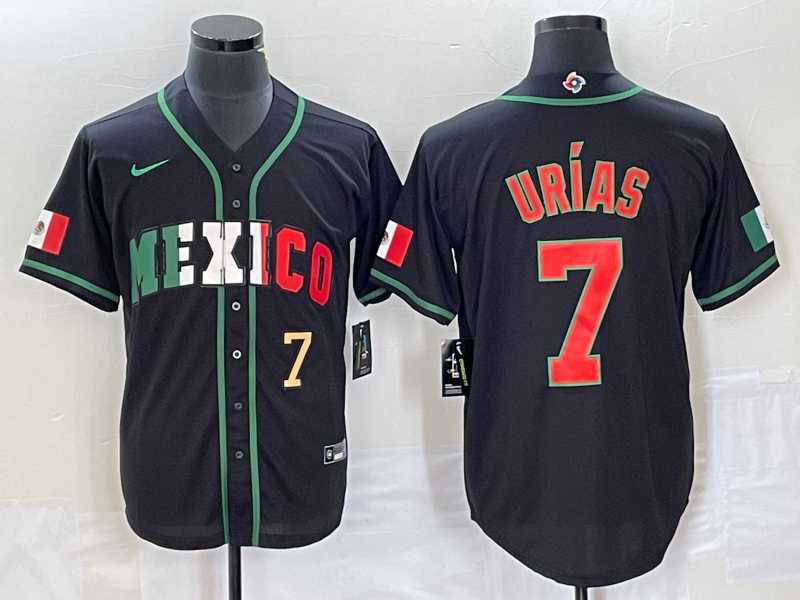 Men%27s Mexico Baseball #7 Julio Urias Number 2023 Black World Baseball Classic Stitched Jersey4->2023 world baseball classic->MLB Jersey
